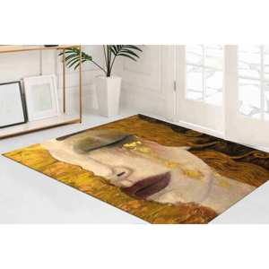 Tapis Golden Tears, Tapis décoratif pour femme, Tapis imprimé Gustav Klimt, Tapis en chenille - Product Image 4