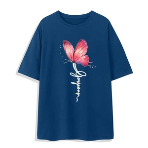 Camisetas de mujer 100% Camiseta de algodón Heavyweight Crew Neck Girls Camisetas para mujeres - Product Image 1