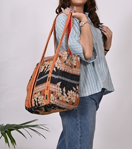 Vintage Cotton Kantha Quilted Shoulder Shopping <b>Bag</b> Hand Printed Jhola <b>Bag</b> Soft Wholesale Vintage <b>Bag</b> - Product Image 3