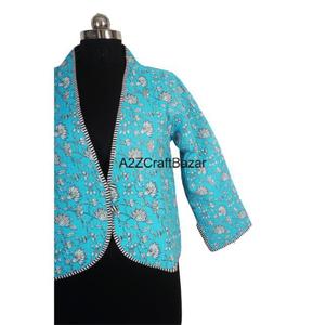 Giacca trapuntata <span class=keywords><strong>a</strong></span> blocchi floreali con stampa trapuntata da <span class=keywords><strong>donna</strong></span> Plus Size cappotto in cotone stampato <span class=keywords><strong>a</strong></span> <span class=keywords><strong>fiori</strong></span> Blazer Kimono Casual da <span class=keywords><strong>donna</strong></span> - Product Image 4