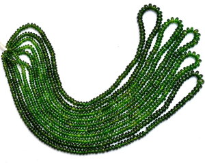 Diópsido de cromo AAA, cuentas de piedras preciosas de 3mm-5mm, cuentas lisas semipreciosas de diópsido de cromo Natural para la fabricación de joyas - Product Image 2