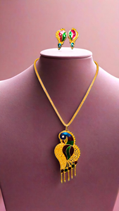 ชุดต่างหูสร้อยคอสไตล์ดั้งเดิมพร้อม22Ct สีทองชุดต่างหูสร้อยคอดีไซน์พรีเมี่ยมสำหรับผู้หญิงเครื่องประดับ - Product Image 3