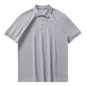 Camiseta Polo para hombre, Camiseta de algodón con cuello redondo de colores sólidos, camiseta de ajuste ancho con patrón Formal, manga corta - Product Image 4