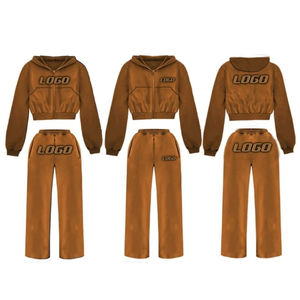 Pantalones Deportivos de Diseño Moderno con Estampado Personalizado en Tela de Felpa, el Mejor Diseño de Chándal con Capucha para Mujer - Product Image 5