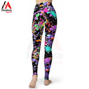 Leggings pour femmes artistique Splash imprimé beurre doux pantalon extensible beurre tissu doux impression de haute qualité pas de décoloration maximum - Product Image 2