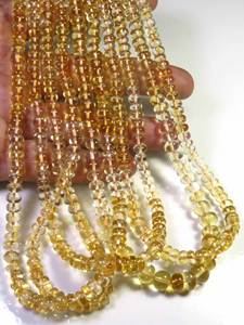 Cuentas de Citrino Amarillo en Forma de Rondelle, Hilo de 16 Pulgadas, Cuentas de Citrino Natural de Alta Calidad, 5-6 mm, Lisas y Pulimentadas, Citrino Suelto - Product Image 2