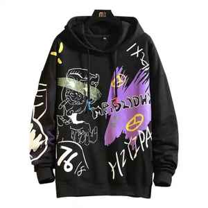 Sudadera con capucha ecológica con estampado gráfico bordado a la moda, ropa de calle cálida de algodón cálido para hombres y mujeres al aire libre - Product Image 5