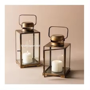 Best Selling Metal And Glass <b>Candle</b> <b>Lantern</b> Grey Finished Hanging <b>Lantern</b> for Home Festivals and Weddings Decoration - Product Image 3