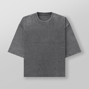 เสื้อผ้าลำลองของผู้ชายผ้าฝ้าย100% 220กรัมพิมพ์โลโก้แบบโอเวอร์ไซส์ - Product Image 4