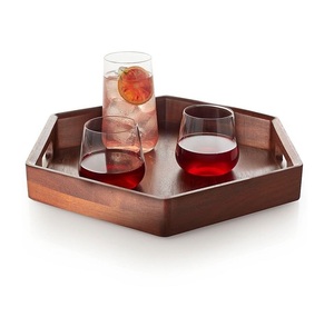 Affordable Price Handmade Set of 2 Wooden <b>Tray</b> With Metal Handle Fancy Design Top Quality Wood Serving <b>Tray</b> <b>Kitchen</b> Accessories - Product Image 3