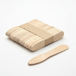 Cuillères en bois jetables de 75 mm pour la crème glacée et les desserts, mini-cuillères en bois de bouleau lisses, écologiques et biodégradables - Product Image 3