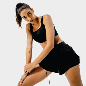 96% ผ้าไนลอน4% สแปนเด็กซ์แท้แบบกางเกงเอวสูงผ้าฟลักซ์โอนิกซ์แบบ2 in 1มีกระเป๋าซ่อนอยู่ในชั้นซับใน - Product Image 6