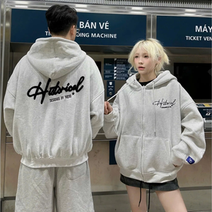 Sudadera con capucha cuadrada de algodón OEM y ODM para hombre Sudadera con estampado y bordado de cremallera personalizable hecha en Vietnam - Product Image 5