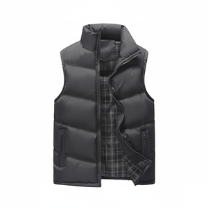 Chaqueta sin Mangas Acolchada para Hombre, Chaleco de Invierno Cálido y Aislado de Poliéster y Algodón con Cremallera, Marca Privada OEM, Chaqueta de Burbujas - Product Image 3