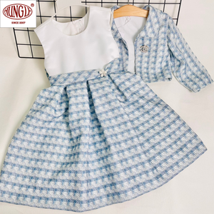 Venta al por mayor colección de otoño de moda transpirable estilo europeo vestidos hasta la rodilla para niñas - Product Image 1