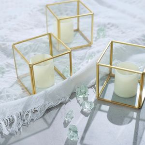 Nouveau Vintage métal carré treillis bougeoir et or fini décor de bureau à domicile décoration de mariage conception Simple bougeoir - Product Image 5