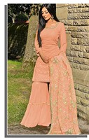 Robe de soirée indienne Bollywood pakistanaise Salwar Kameez, lavable, longueur genou, coupe trapèze, manches longues, élégante