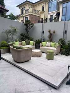 Waterproof and Sun-proof Courtyard Villa Nordic Chair Set High-end Leisure Hotel Furniture <b>Rattan</b> Outdoor <b>Sofa</b> - Product Image 2