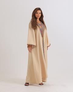 Vente en gros Abaya en satin de luxe personnalisée pour femmes vêtements islamiques de haute qualité manches à volants taille libre pour les petites musulmanes de Dubaï - Product Image 4