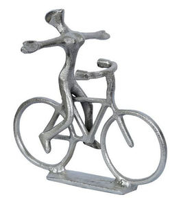 Sculpture en bronze de style vintage, artisanat en métal, abstrait, homme sportif à vélo, pour décoration intérieure, bureau, ornement - Product Image 1