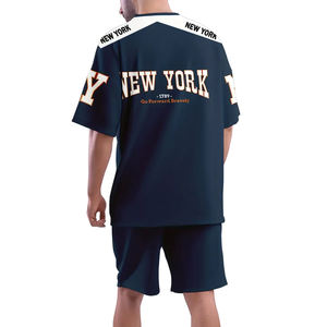 Traje deportivo de verano informal para hombre, 100% de algodón, estampado Digital sólido, secado rápido, transpirable, para exteriores, conjunto de cinco pantalones para adultos - Product Image 2