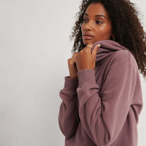 Sudaderas con capucha lisas con hombros caídos para mujer, ropa de calle transpirable de gran tamaño de algodón 100%, Sudadera con capucha y logotipo personalizado, Top OEM al por mayor - Product Image 2