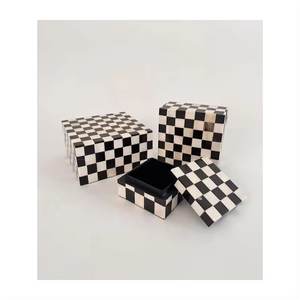 Wholesale Customized Luxury <b>Clear</b> Wood Resin Inlay Handcrafted Jewelry <b>Boxes</b> Customized Size/Color for Necklace Ring Storage - Product Image 3