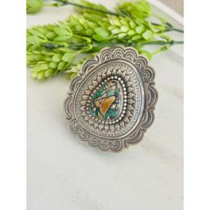 Anillo Ajustable Arnold Blackgoat con Turquesa Verde Rara del Lago Carico y Plata de Ley, Ideal para Regalo - Product Image 3
