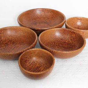 Dinner serving bowl set best quality coco wooden <b>tableware</b> best choice coconut wood bowls various sizes from Vietnam - Product Image 4