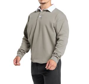 Maillots de rugby vintage personnalisables à manches longues, 100 % coton épais, avec logo brodé, polos de rugby pour hommes 2026 - Product Image 1