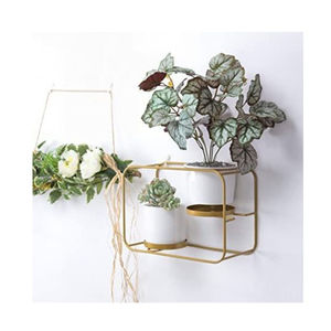 Ensemble de 3 pots à fleurs galvanisés suspendus, design merveilleux, forme personnalisée, couleur grise, métal, jardinières murales d'intérieur - Product Image 4