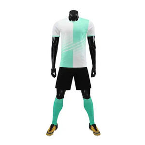 Maillot de football pour homme à blocs de couleur, manches courtes, col rond, en polyester anti-humidité, kit athlétique avec impression sublimée - Product Image 6