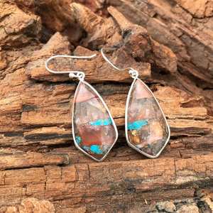 Pendientes artesanales de turquesa, plata de ley 925, joyería con piedras preciosas para mujer, regalo de piedra natural. - Product Image 4