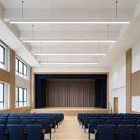 Luminaire suspendu linéaire LED en aluminium de 1200 mm pour salle d'assemblée scolaire, 3000K, dimmable, lampe de plafond pour auditorium