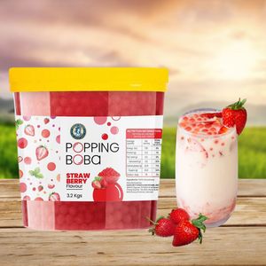 Wholesale Strawberry <b>Popping</b> Bursting <b>Boba</b> 3.2kg Bubble Tea Ingredients Tapioca Ball for Yogurt Dessert VINUT TRUST - Product Image 1