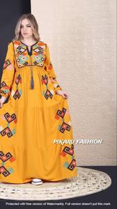 2024 ropa de verano otoño bordado bohemio personalizado manga larga hasta el suelo ropa bordada hecha a mano - Product Image 4