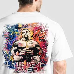 Baddest 100% Cotton Jersey <b>Tee</b> for Gym Workout-<b>White</b> - Product Image 3
