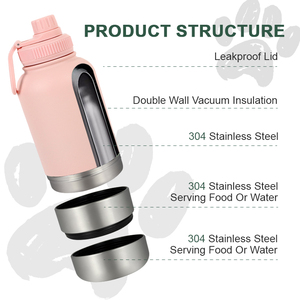 Borraccia <span class=keywords><strong>per</strong></span> Cani 3 in 1 Portatile, Personalizzabile, <span class=keywords><strong>per</strong></span> Viaggi e Passeggiate, Contenitore Pieghevole in Acciaio Inox <span class=keywords><strong>per</strong></span> Cibo e Acqua - Product Image 3