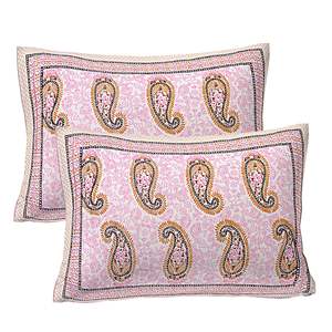 Juego de Sábanas Dobles con Estampado Paisley Rosa Perla, 3 Piezas, con 2 Fundas de Almohada, Sábanas Planas de Algodón para Uso Doméstico ADB1449 - Product Image 3