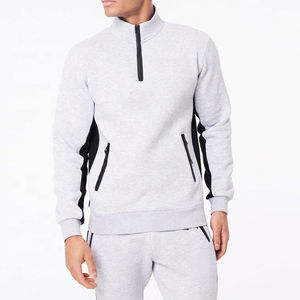 Sudaderas térmicas de algodón de talla grande con cuello redondo y logotipo personalizado de alta calidad para hombre con cremallera para correr, sudaderas con capucha para hombre - Product Image 1