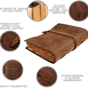 Giá tốt nhất Antique deckle cạnh giấy da Tạp Chí handmade ôm hôn thiết kế dày cổ điển máy tính xách tay chụp câu chuyện của bạn - Product Image 5