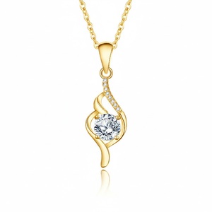 Collar con Colgante de Moissanita de 0.50 CT, Plata de Ley, Elegante, Joyería Fina de Moda, Personalizado para Bodas, Black Pearl Jewels - Product Image 1
