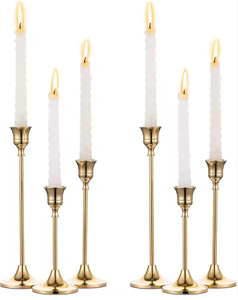 RTS MEILLEURE VENTE Laiton Or Métal Pilier Bougeoirs À La Main Écologique Durable Vintage Moderne De Noël Décor De Pâques - Product Image 1