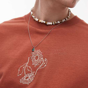 Camiseta de Manga Corta para Hombre, Secado Rápido, Transpirable, 230 g/m², Bordado Vintage, 100% Algodón, Lona Sólida de Alta Calidad - Product Image 6