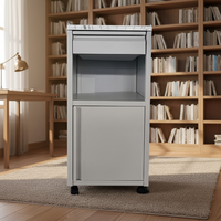 Armoire de chevet d'hôpital en acier avec chariot à roulettes, 1 tiroir, serrure à clé - Meuble médical mobile durable
