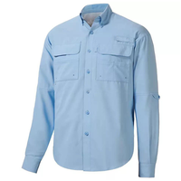 Chemise de pêche à manches longues boutonnée pour homme, vente chaude 2025, personnalisée, performance, UPF 50, ventilée, pour la chasse en plein air, chemises de pêche