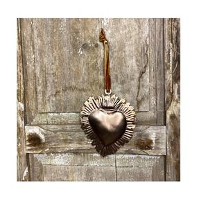 Cœur sacré en métal avec croix Milagros Cœur flamboyant pour la décoration de la maison - Product Image 1