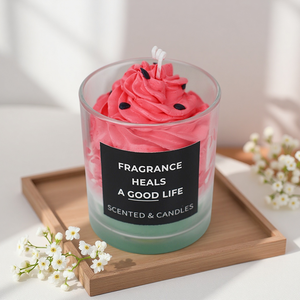 Bougie parfumée unique en forme de dessert glacé à la fraise en couches, faite à la main, écologique, longue durée de combustion, décoration de la maison pour les fêtes, cadeau - Product Image 5