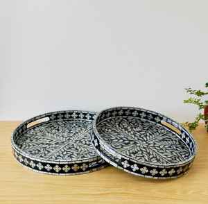 Plateau en nacre incrusté de vadrouille pour chambre à coucher et salle de bain Plateau décoratif - Product Image 1