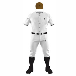Uniformes de baseball sublimés blancs de super qualité Logo d'équipe personnalisé numéros de nom Oem 100% polyester maillot de baseball boutonné - Product Image 2
